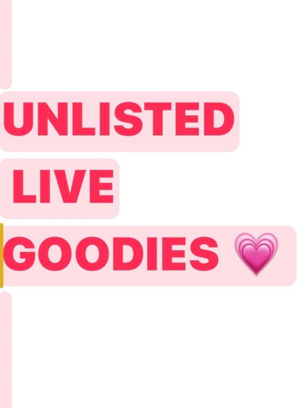 Unlisted Live Item